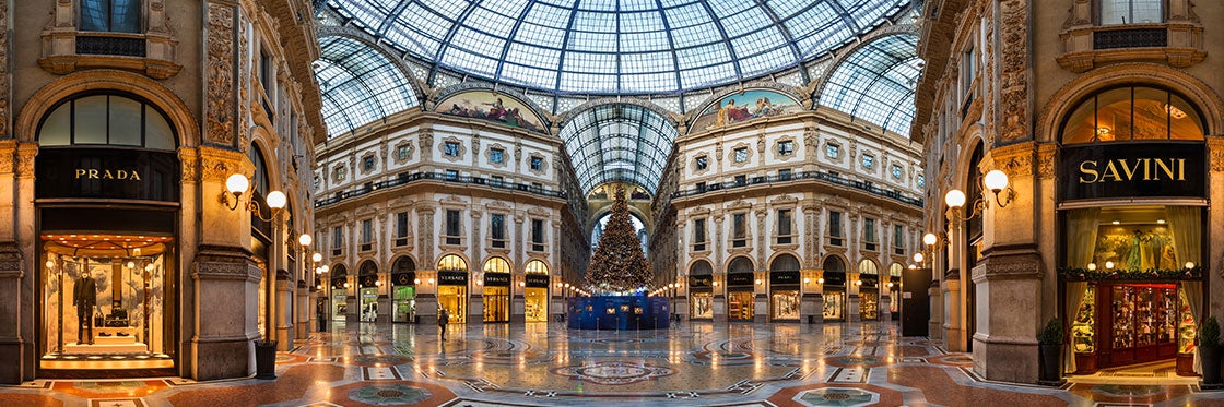 LV Luis Vuitton luxury store in the Galleria Vittorio Emanuele II